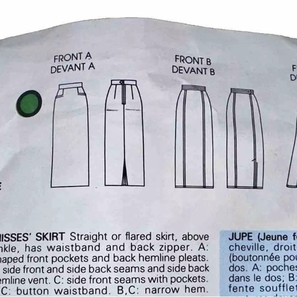 VTG 80s Calvin Klein Vogue Sewing Pattern #1790 Sz 8 Classic Skirt COMPLETE - Picture 3 of 5